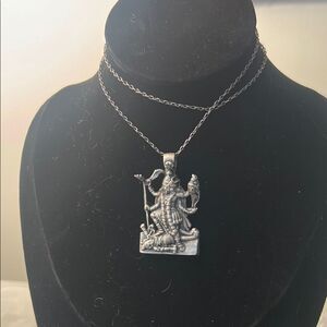 Sterling Silver KALI Goddess Pendant Necklace